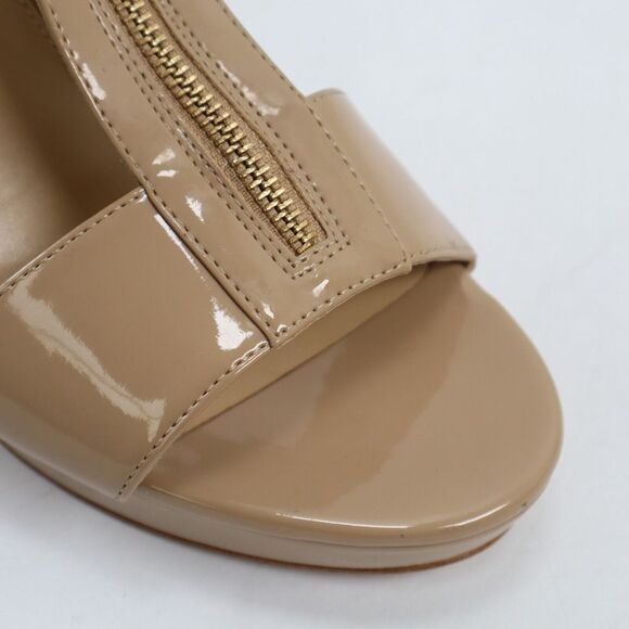 🔥Michael Michael Kors Berkley T-Strap Platform Leather Sandals, Nude 10M US🔥 - Picture 8 of 12